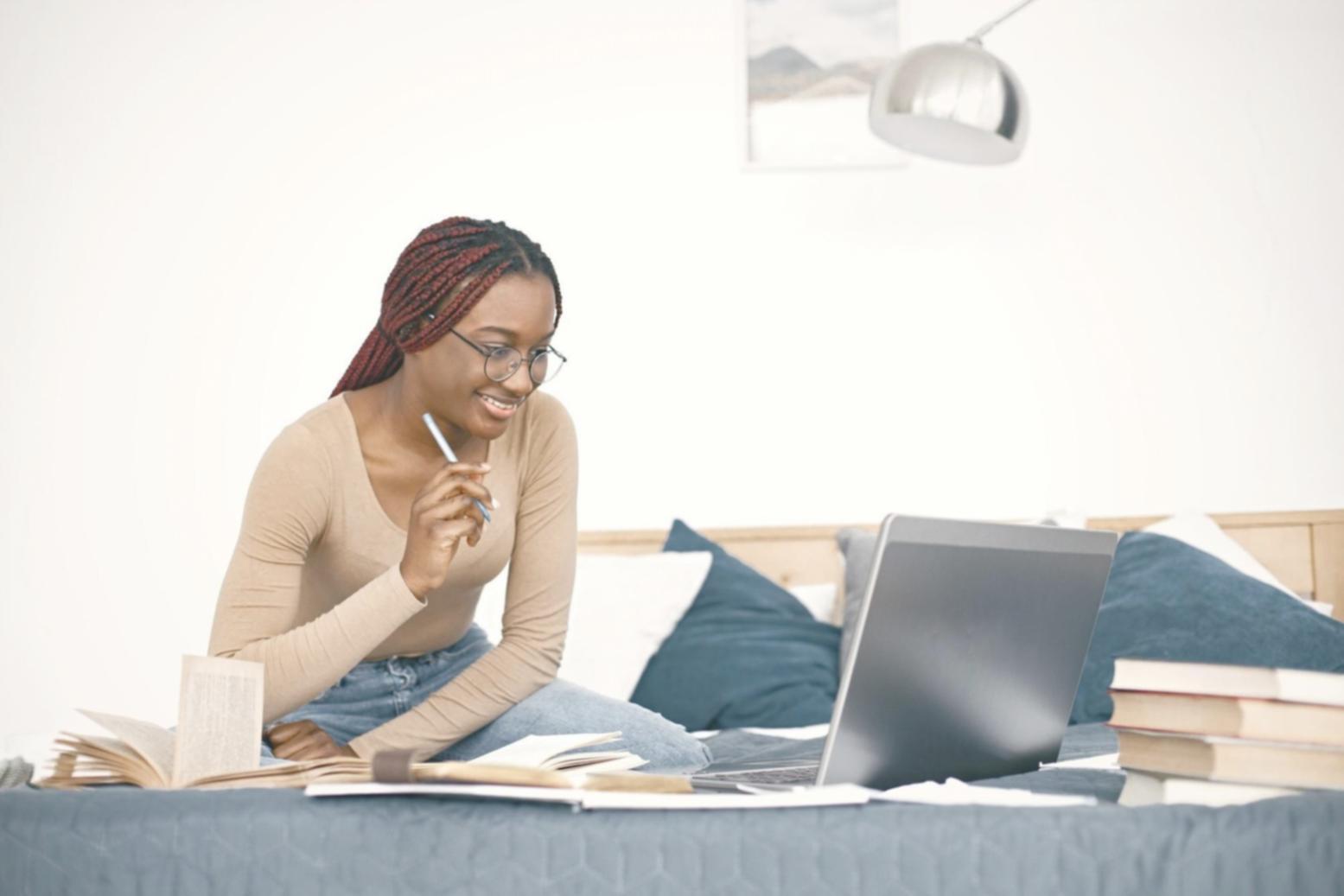 Business professional reviewing financial charts and graphs